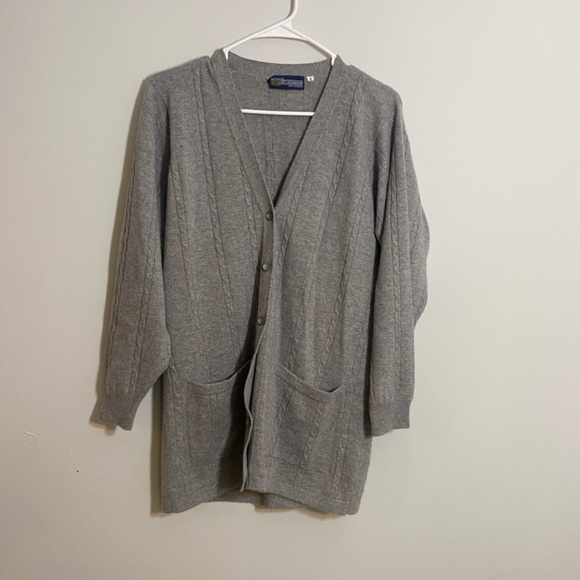 House of Cashmere Cardigans bundle of 2 tan and one gray cardigan 100& chasmere - Picture 6 of 13
